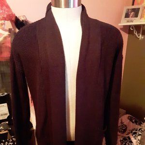 Maroon/Black long cardigan sweater XL